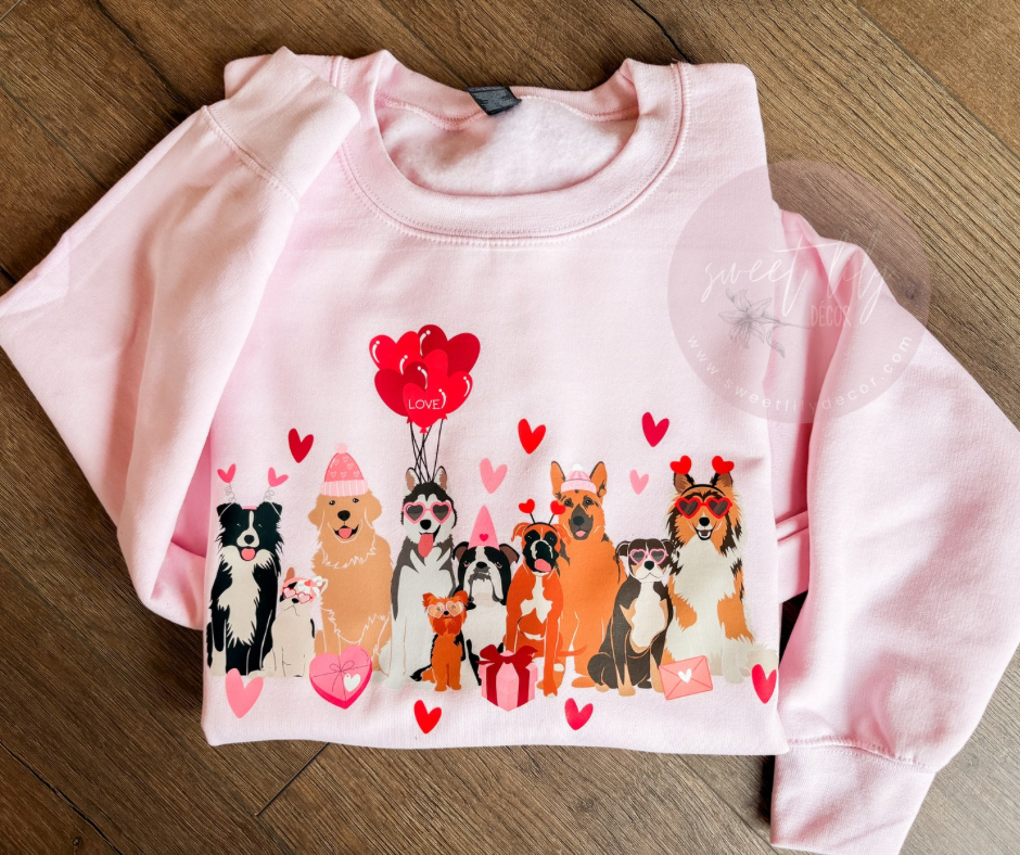 Valentine Dogs Unisex Crew