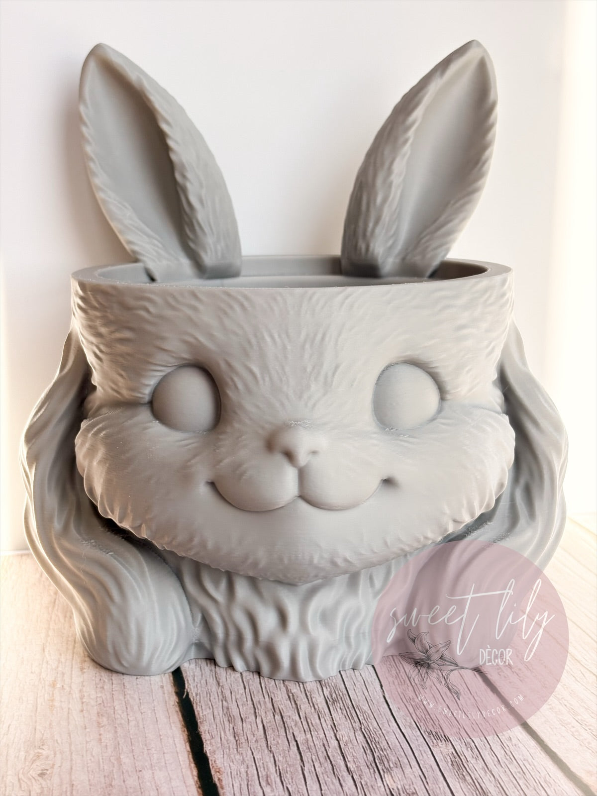 Large Textured Bunny Pot