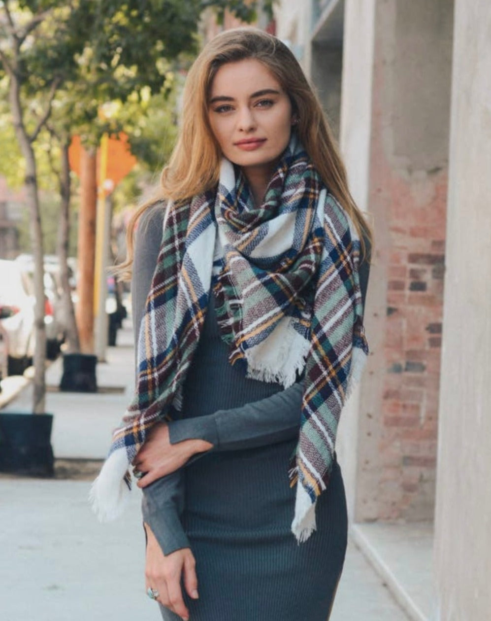 Plaid Oversized Blanket Scarves