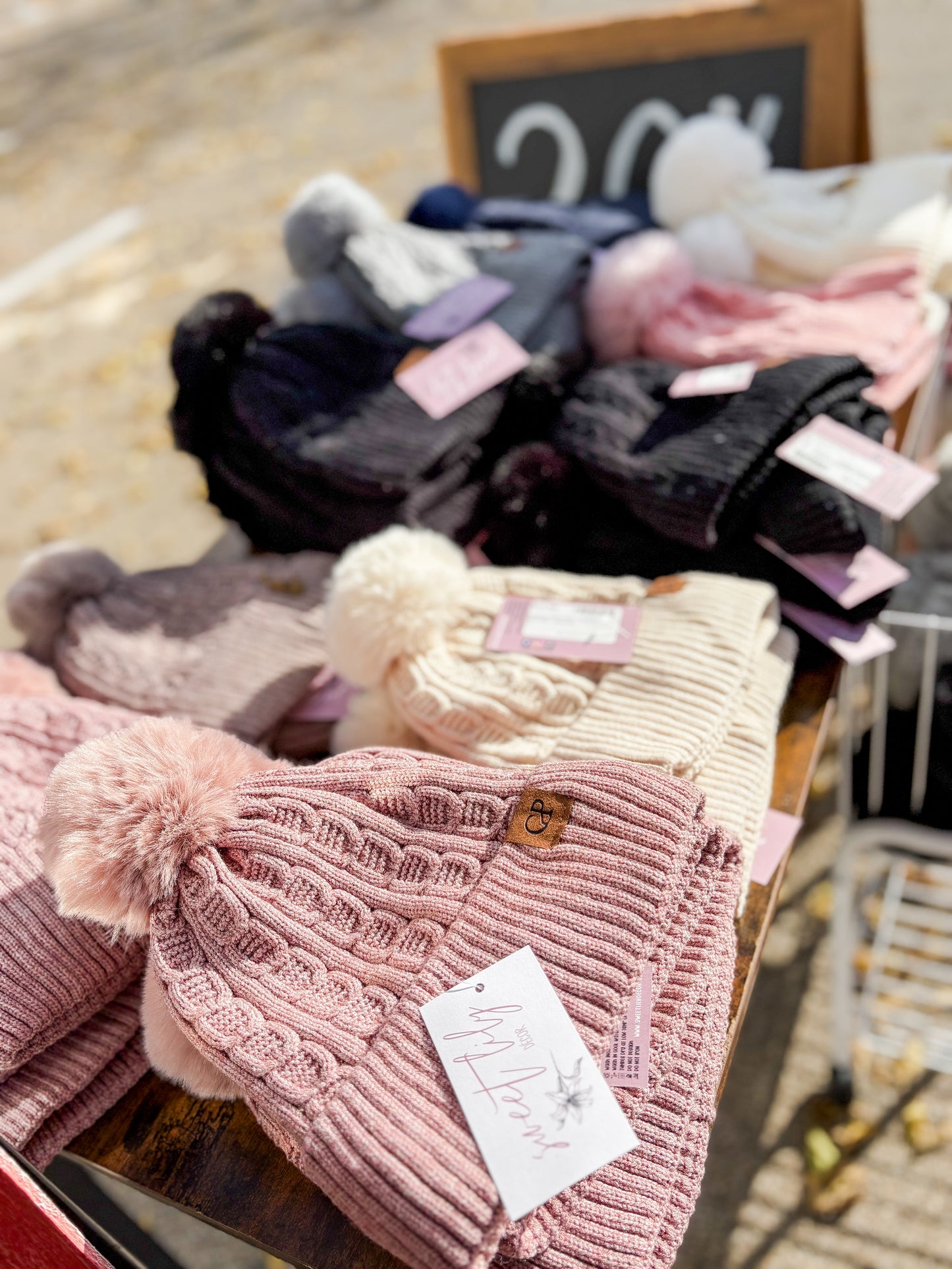 Heathered Cable Knitted Fleece Lined Beanie