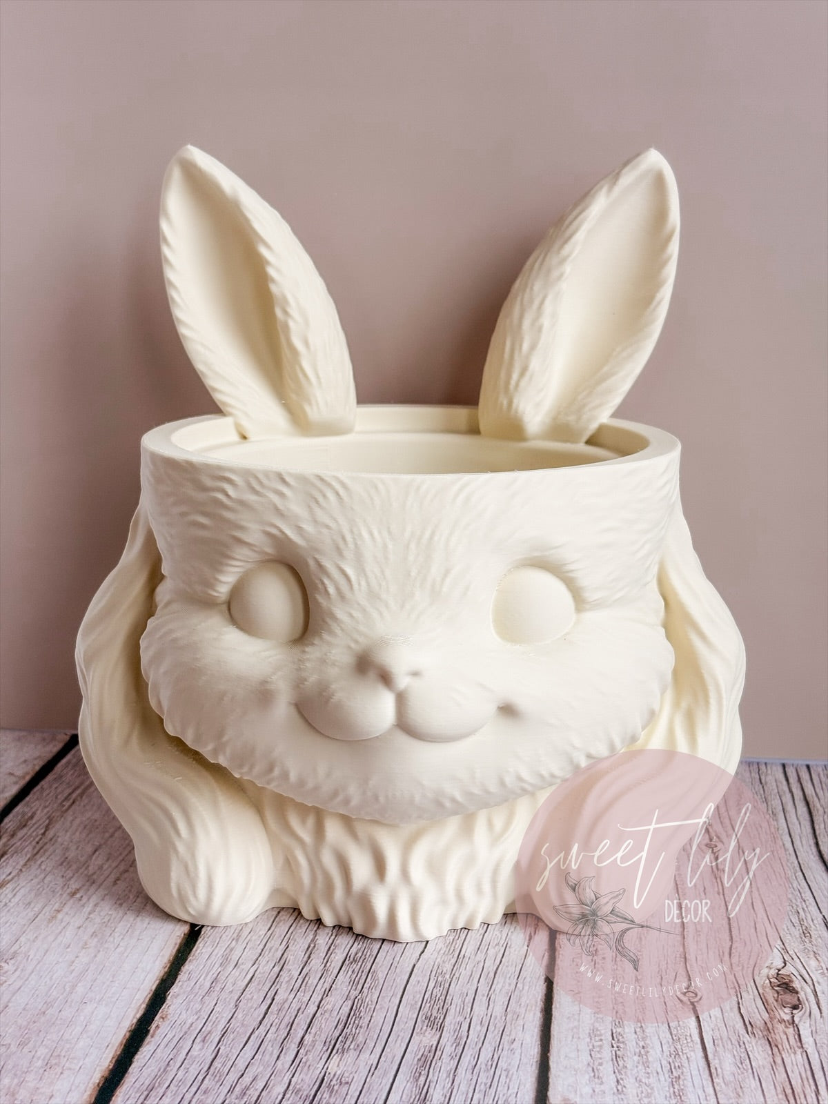 Large Textured Bunny Pot