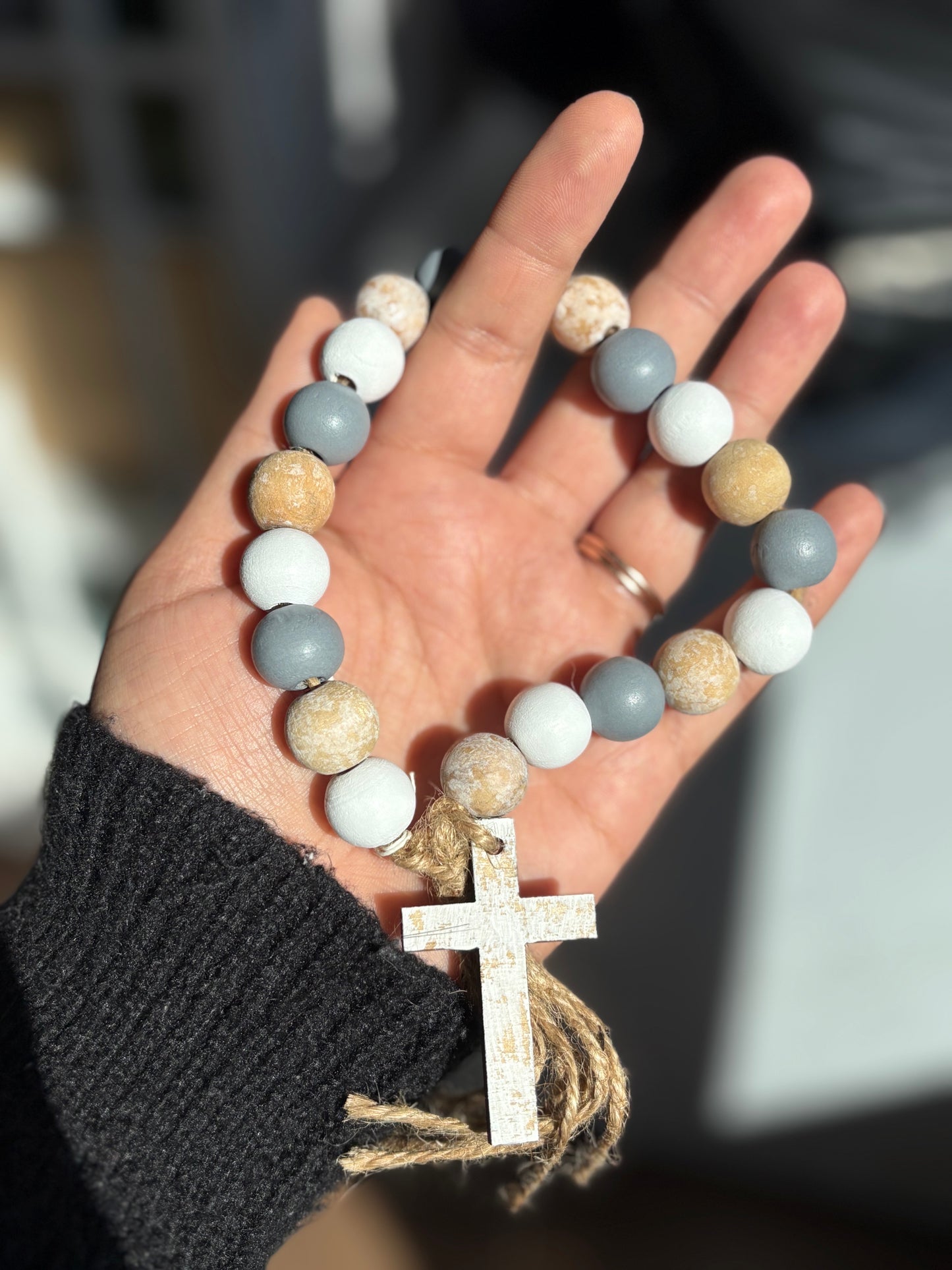 Weathered Beaded Cross