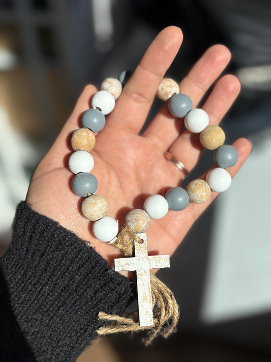 Weathered Beaded Cross