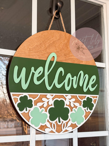 Welcome Shamrock Door Hanger