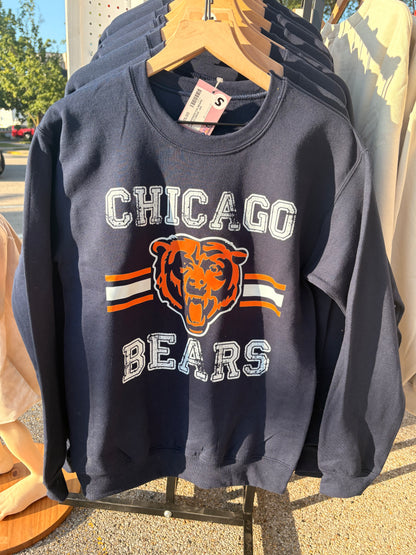 Distressed Chi Bears Unisex Crew