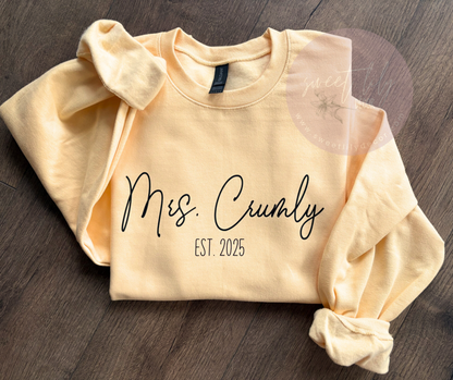 Custom Mrs. Last Name Unisex Crew