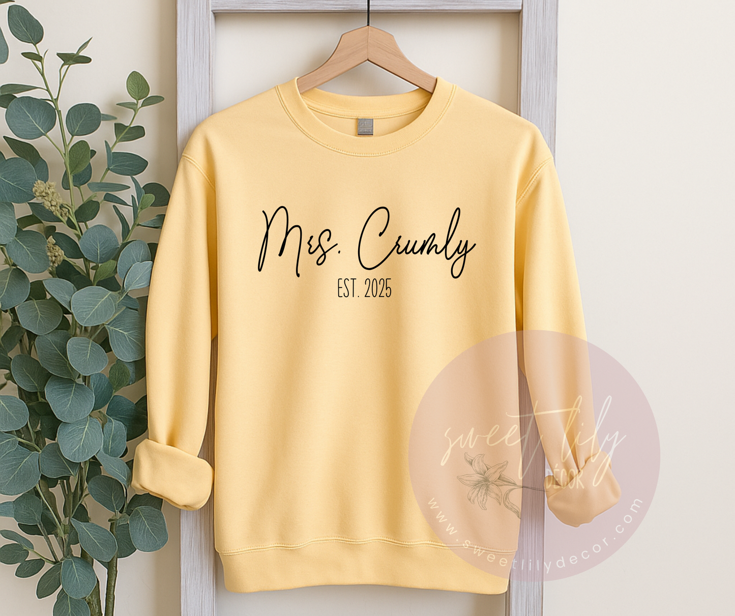 Custom Mrs. Last Name Unisex Crew