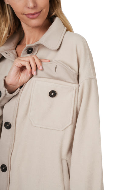 Women's Oversized Basic Fleece Shacket