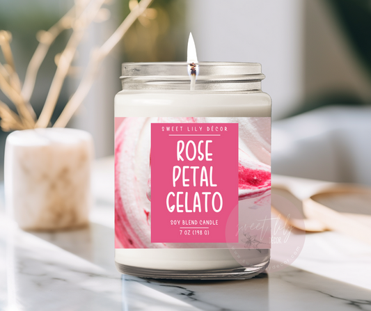 Rose Petal Gelato 7 oz. Candle