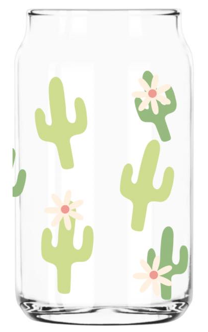 Cactus 16 oz. Glass Can