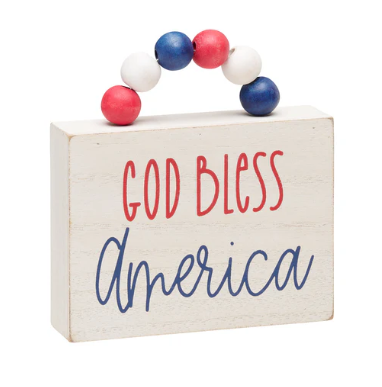 God Bless America Block w/ Beads