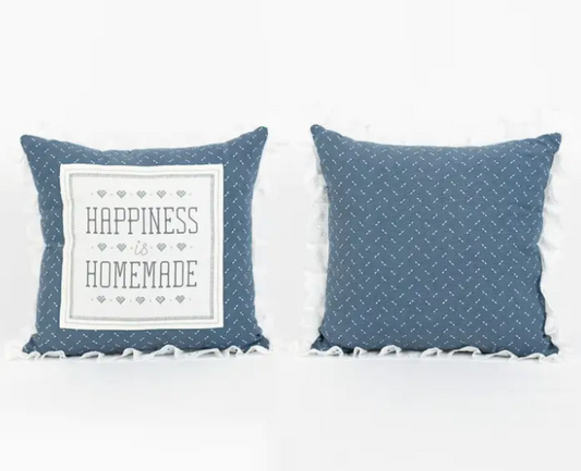 Happiness is Homemade Lace Throw Pillow