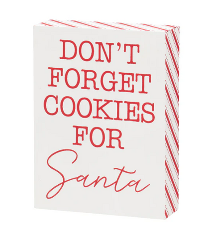 Cookies For Santa Block Sign