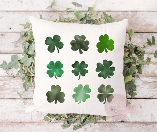 Four Leaf Clovers Throw Pillow