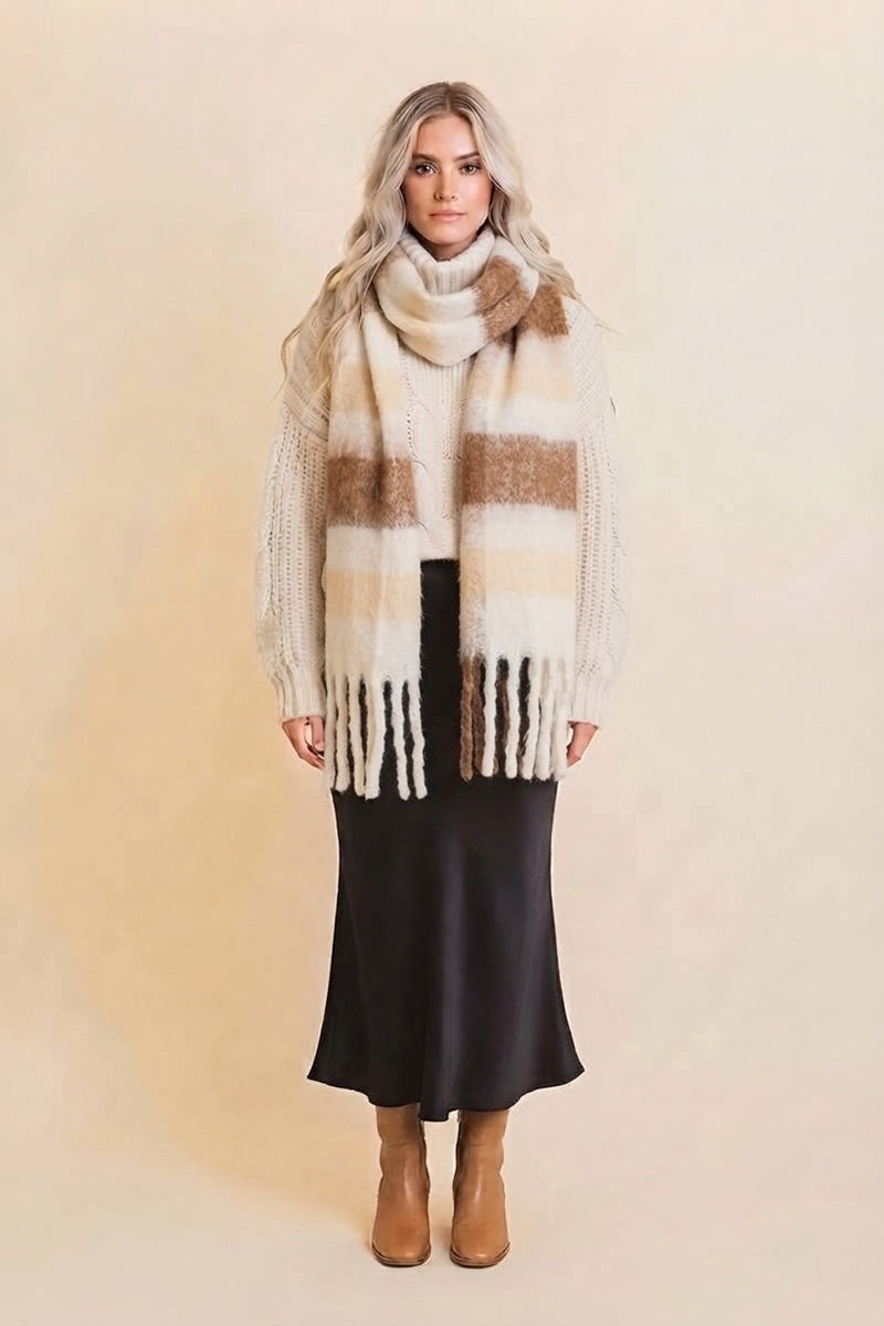 Cozy Oversized Fringe Scarf
