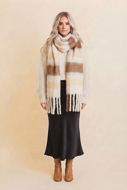 Cozy Oversized Fringe Scarf