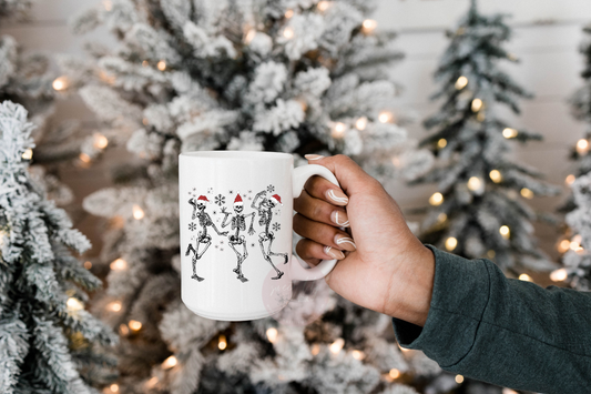 Dancing Holiday Skellies Ceramic Mug