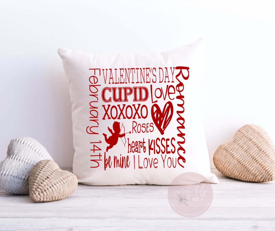 Scattered Valentine Throw Pillow