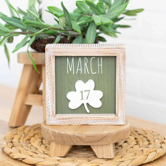 March 17 Framed Wood Sign