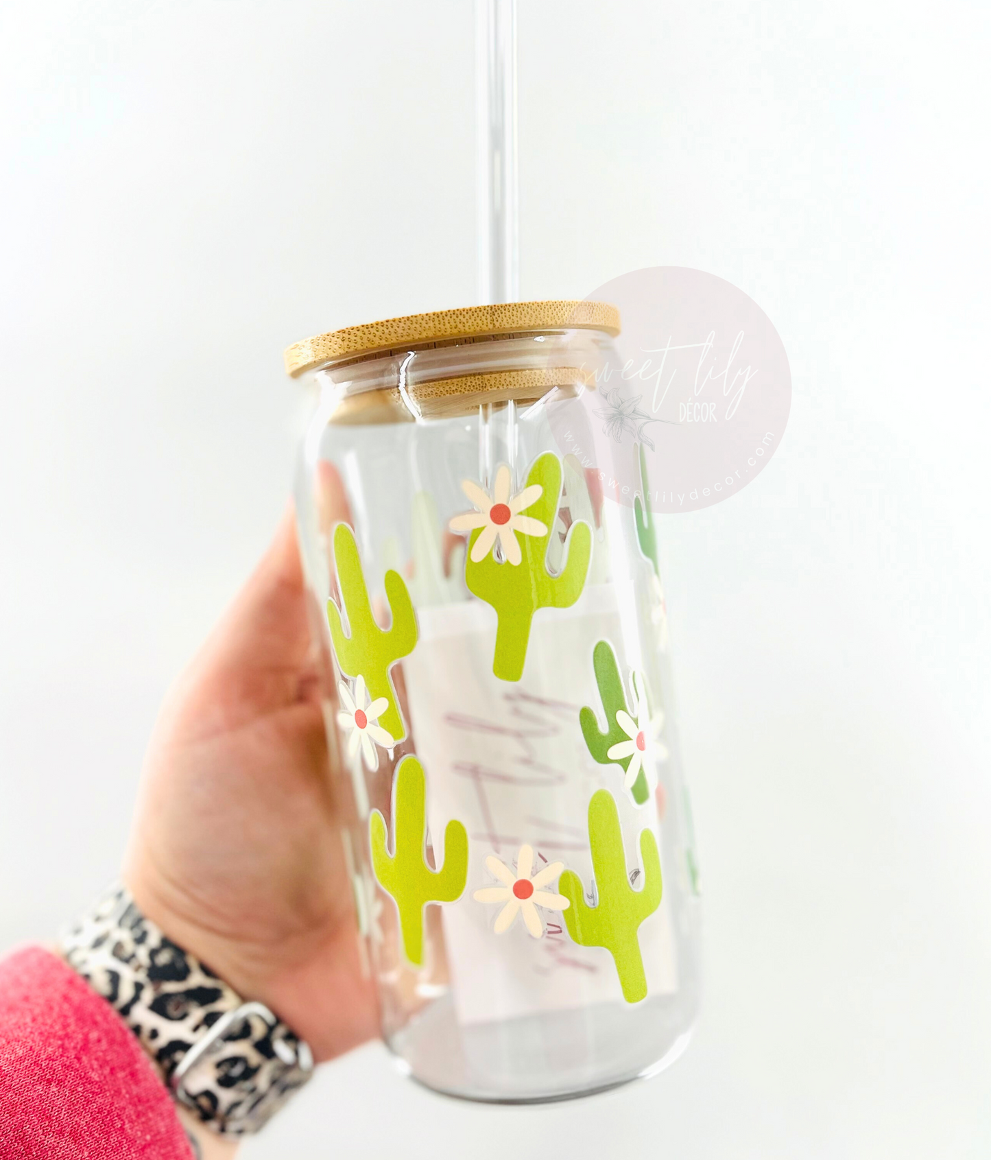 Cactus 16 oz. Glass Can