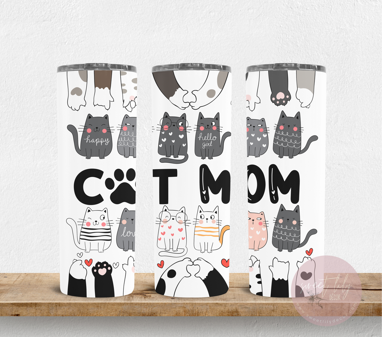 Cat Mom 20 oz. Skinny Tumbler