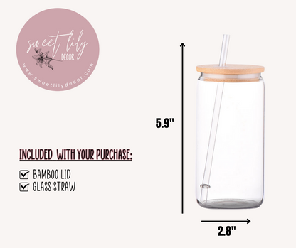 Valentine Stitch 16 oz. Glass Can