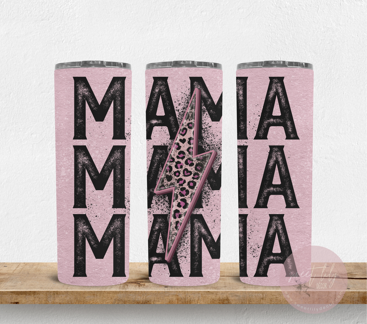 Mama Lightning Bolt 20 oz. Skinny Tumbler