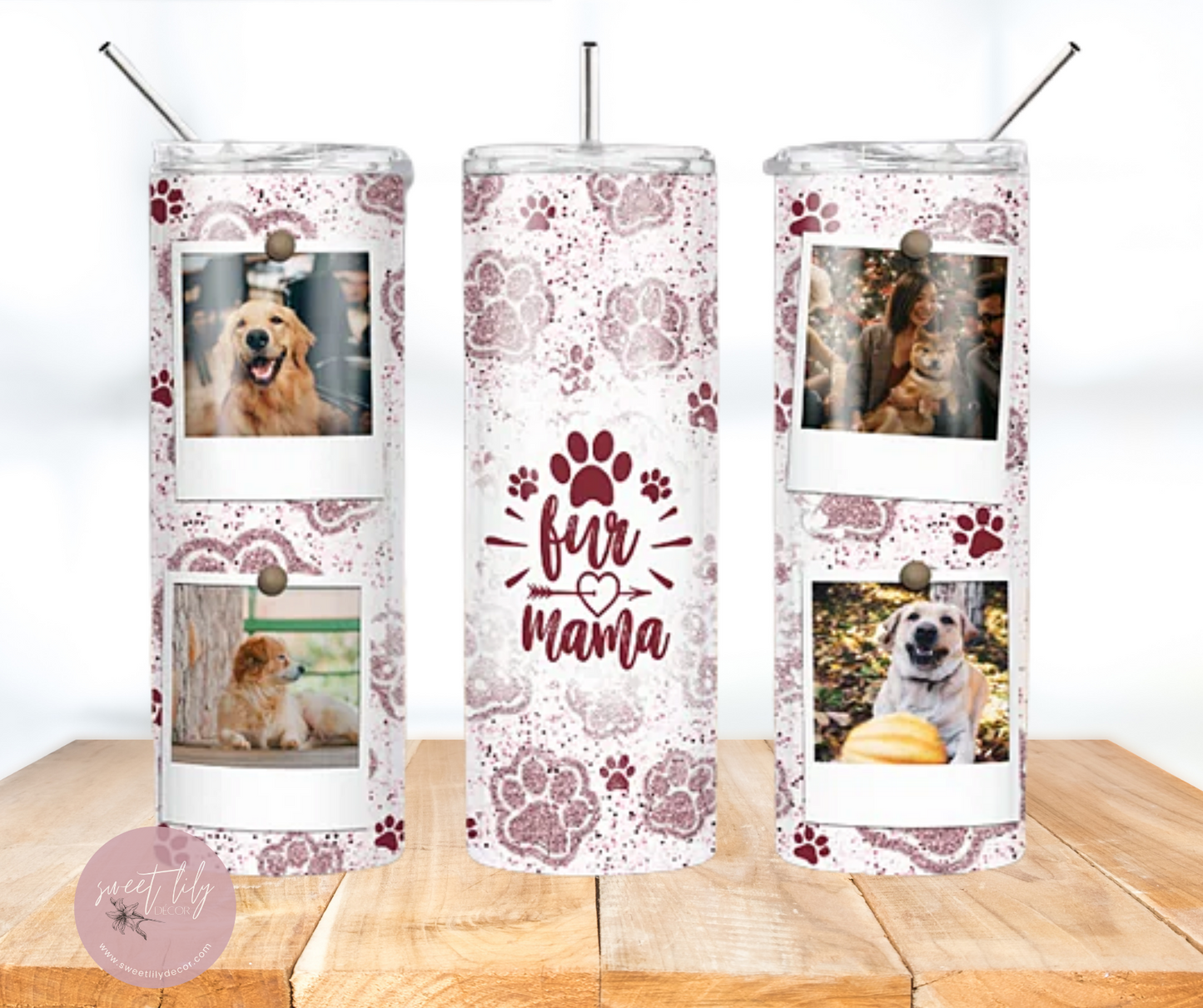 Dog Mama Personalized Photo 20 oz. Skinny Tumbler