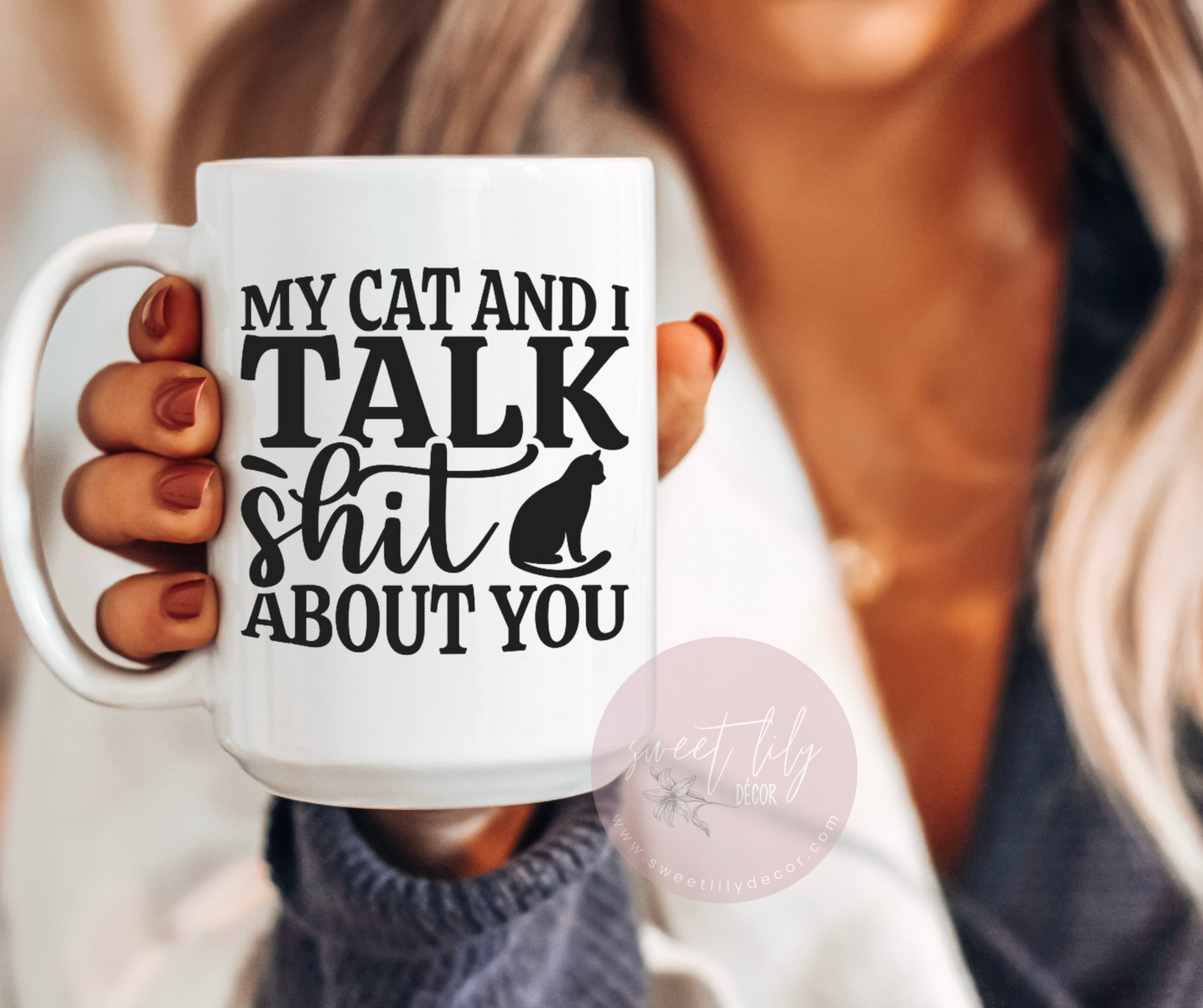 My Cat & I Talk Ceramic Mug