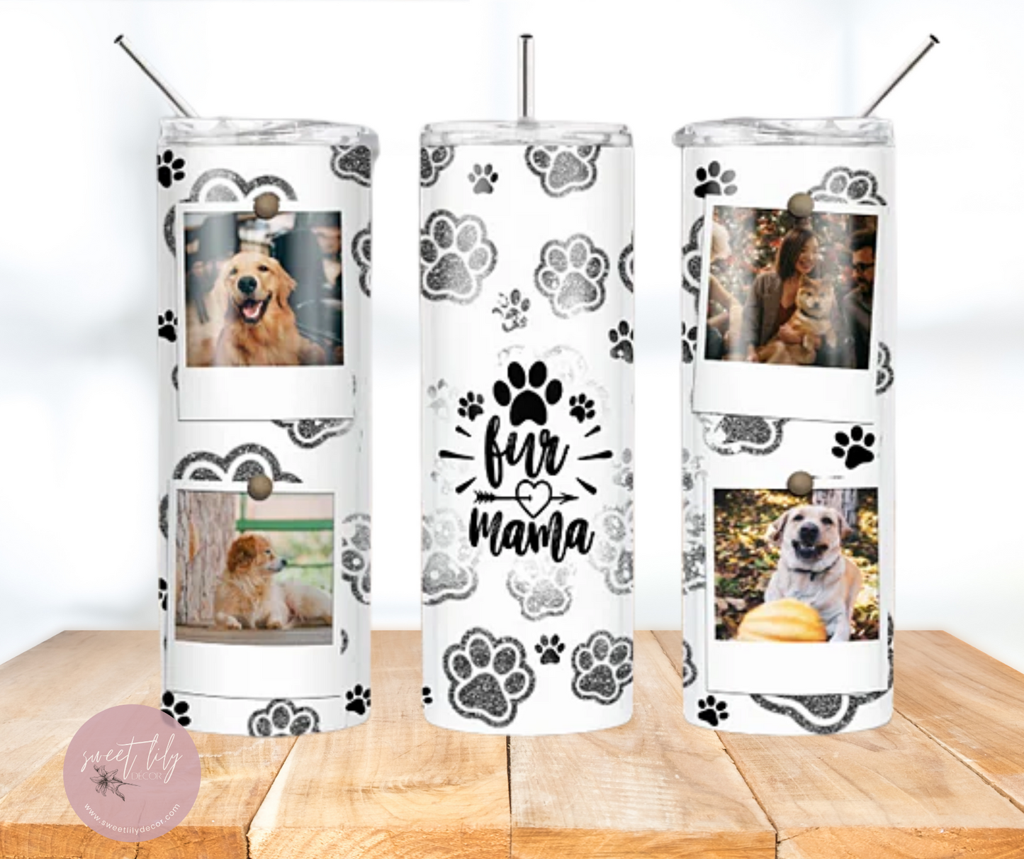 Dog Mama Personalized Photo 20 oz. Skinny Tumbler