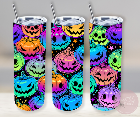 Neon Pumpkins 20 oz. Skinny Tumbler