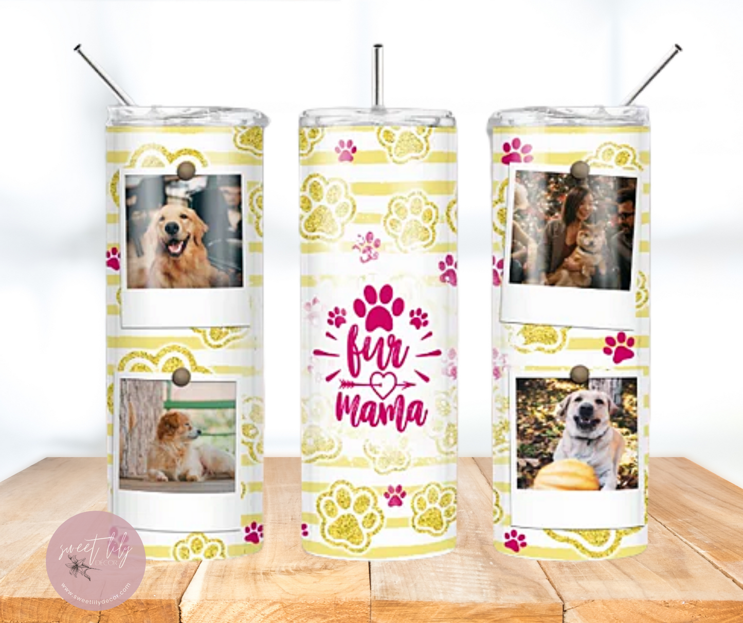 Dog Mama Personalized Photo 20 oz. Skinny Tumbler