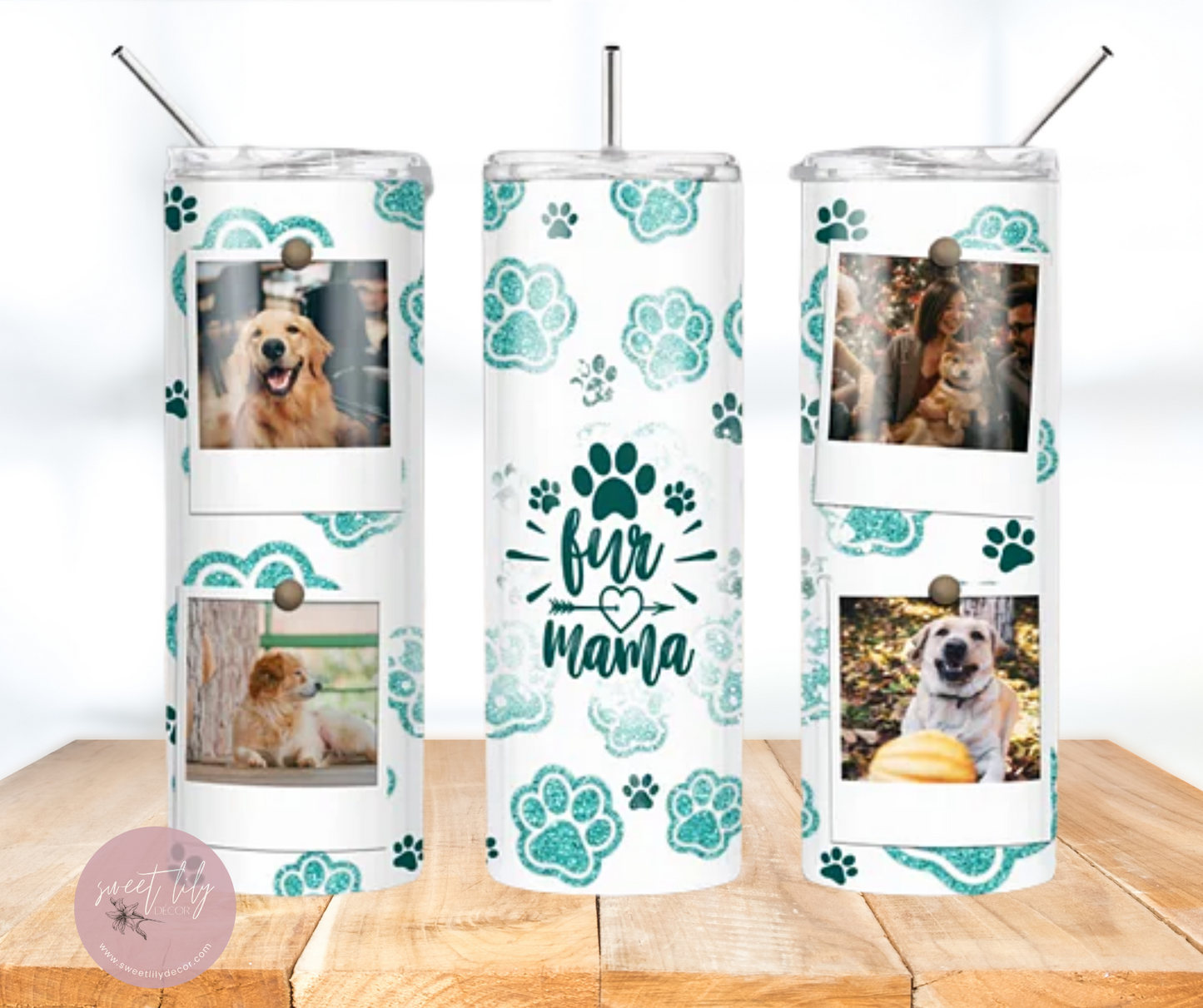 Dog Mama Personalized Photo 20 oz. Skinny Tumbler