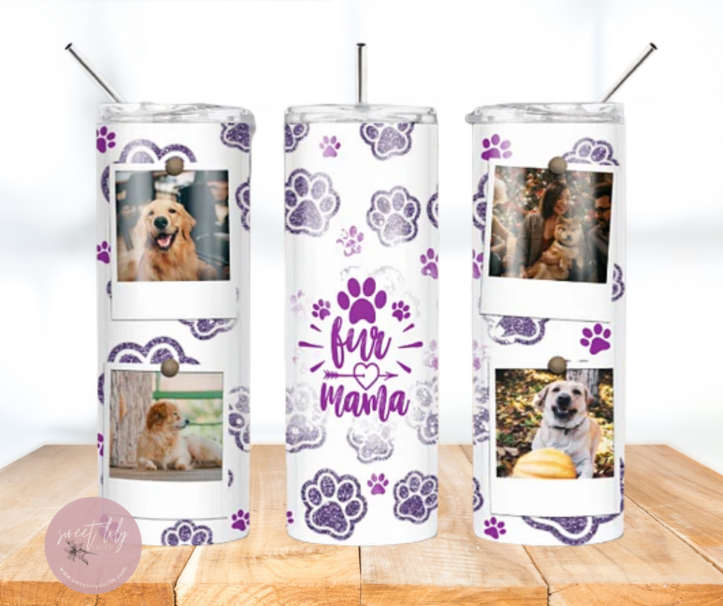 Dog Mama Personalized Photo 20 oz. Skinny Tumbler