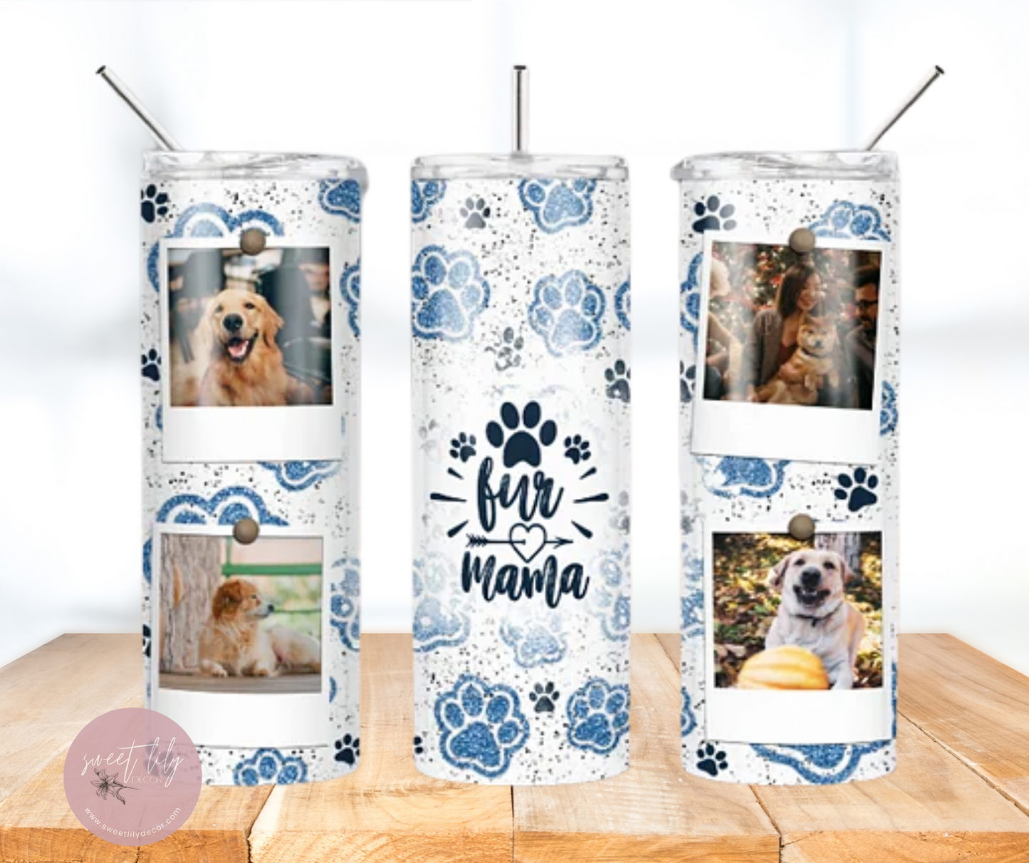 Dog Mama Personalized Photo 20 oz. Skinny Tumbler