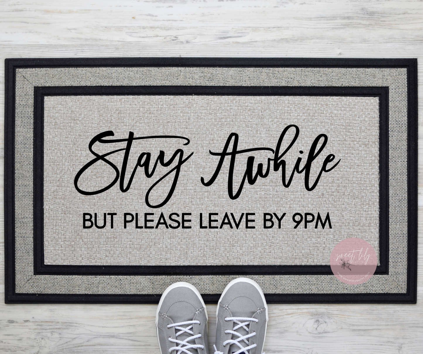 Stay Awhile Door Mat