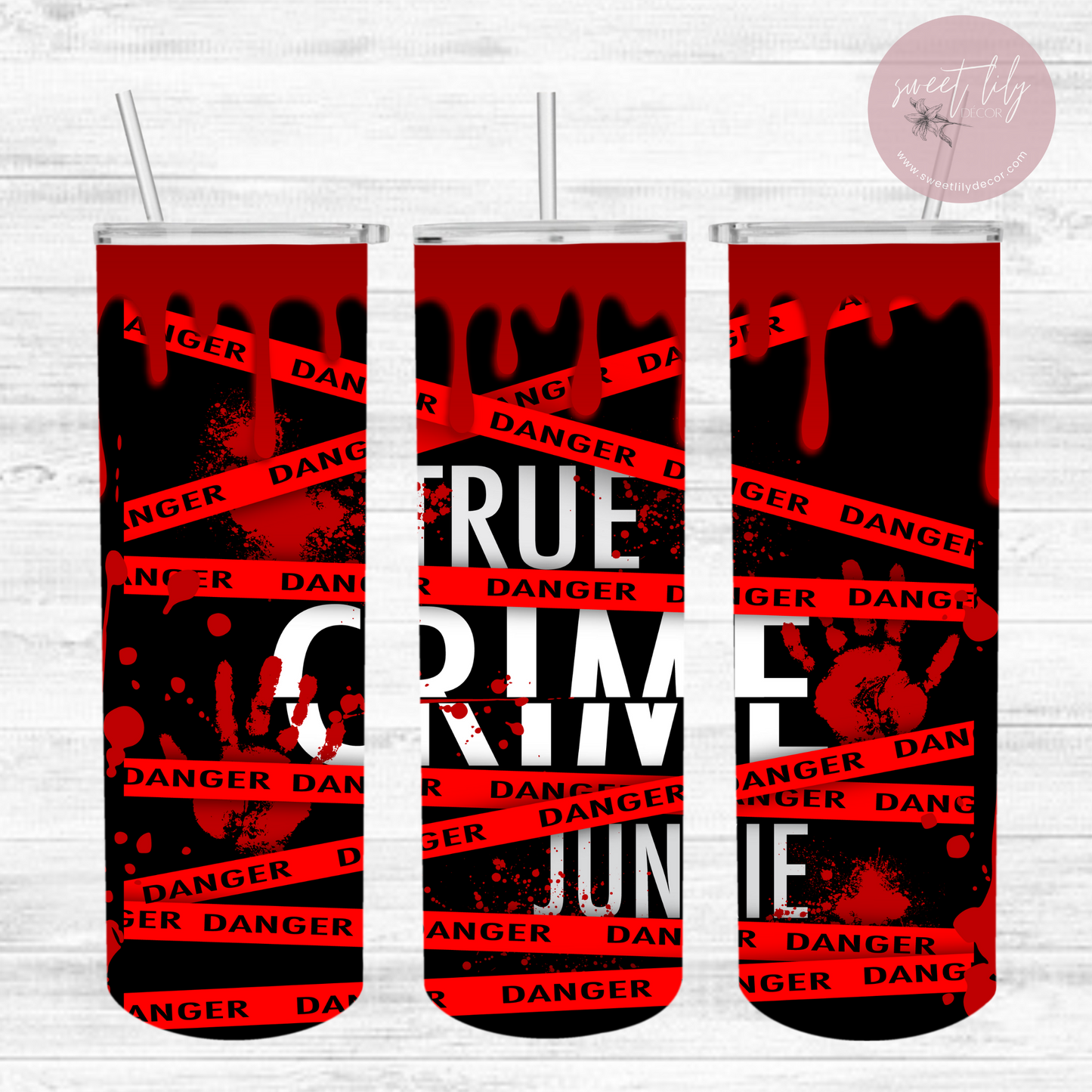 True Crime Junkie 20 oz. Skinny Tumbler