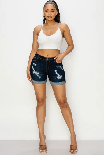 Distressed Women's Demin Jean Shorts