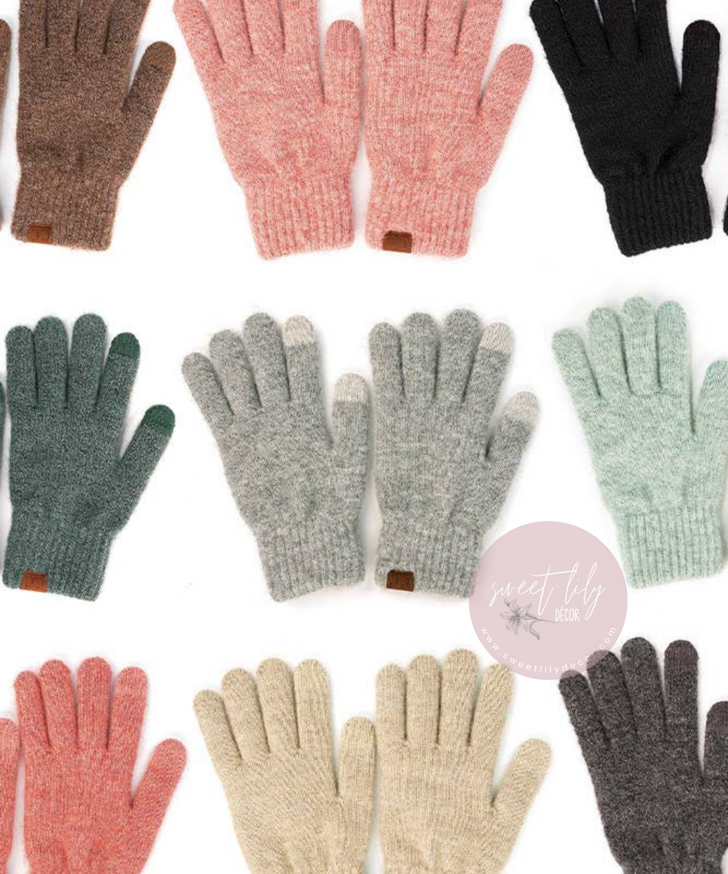 C.C Heather Knit Plain Gloves