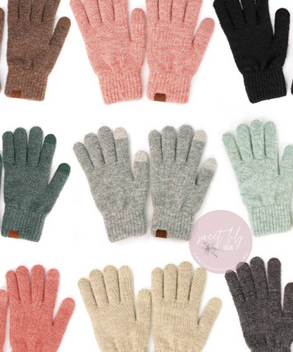 C.C Heather Knit Plain Gloves