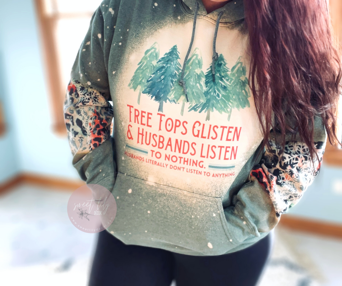 Husbands Listen to Nothing Bleached Hoodie
