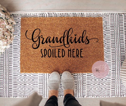 Grandkids Spoiled Here Door Mat