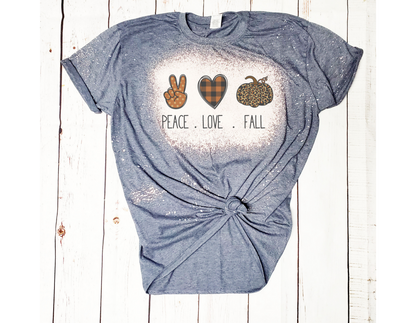 Peace Love Fall Bleached Tee