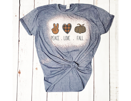 Peace Love Fall Bleached Tee