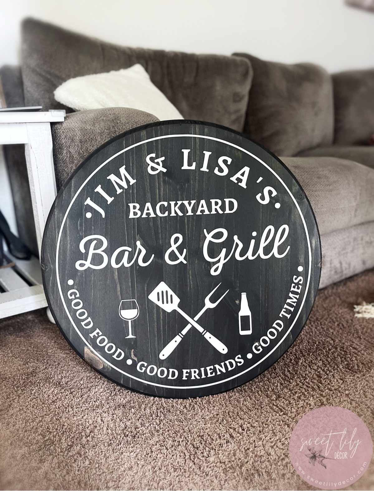 Custom Bar & Grill Wood Sign