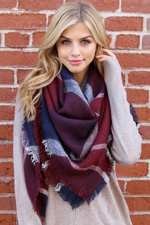 Plaid Oversized Blanket Scarves