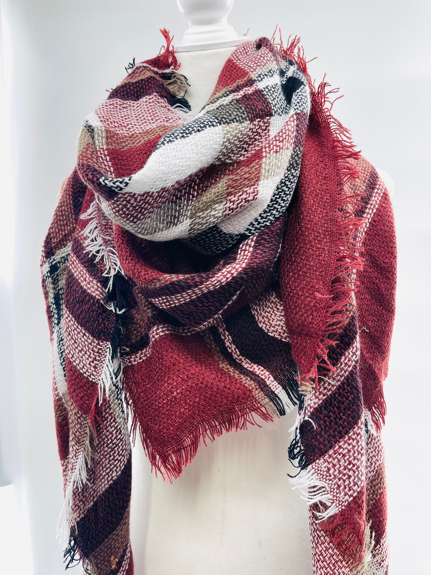 Plaid Oversized Blanket Scarves
