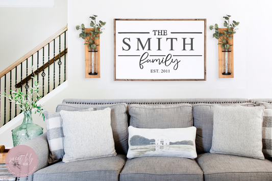 Personalized Family Wood Sign 24x48