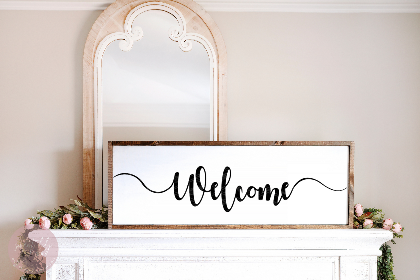 Welcome Wood Sign 12x36