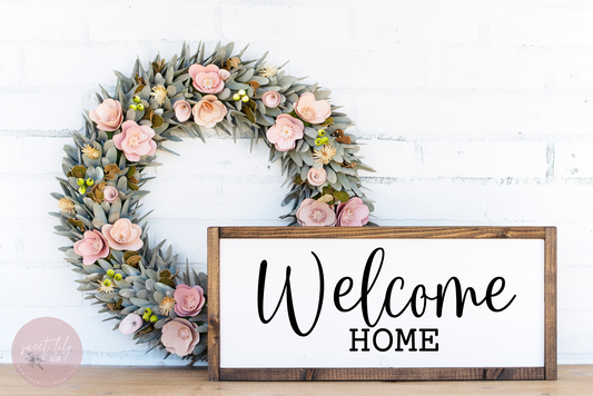 Welcome Home Wood Sign 8x20